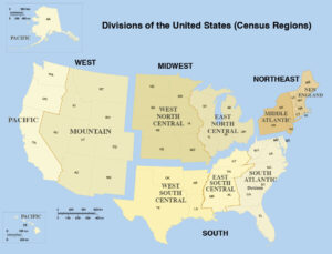 Map if US Census Regions